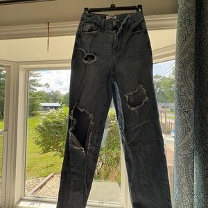 RSQ Blue Straight Leg Jeans with Natural Distressing